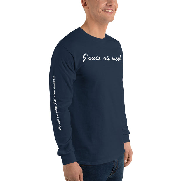 T-shirt à longues manches "J'suis où wesh"