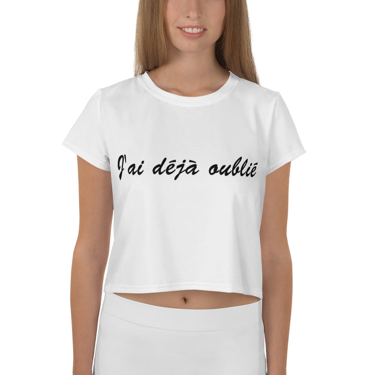 T-shirt crop "J'ai déjà oublié"