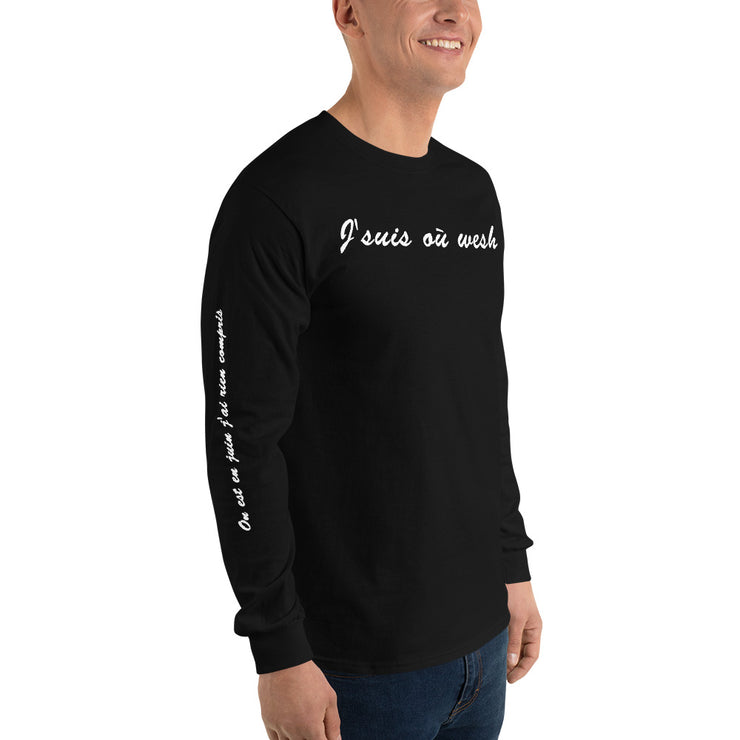 T-shirt à longues manches "J'suis où wesh"