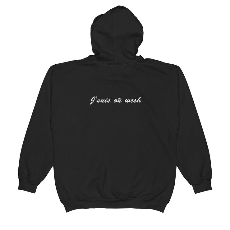 Sweatshirt à capuche "J'suis où wesh"