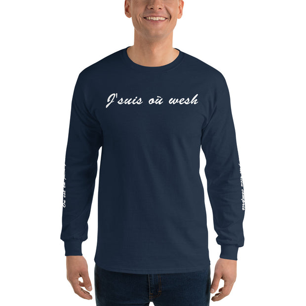 T-shirt à longues manches "J'suis où wesh"