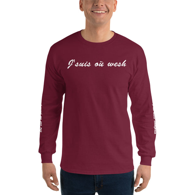 T-shirt à longues manches "J'suis où wesh"
