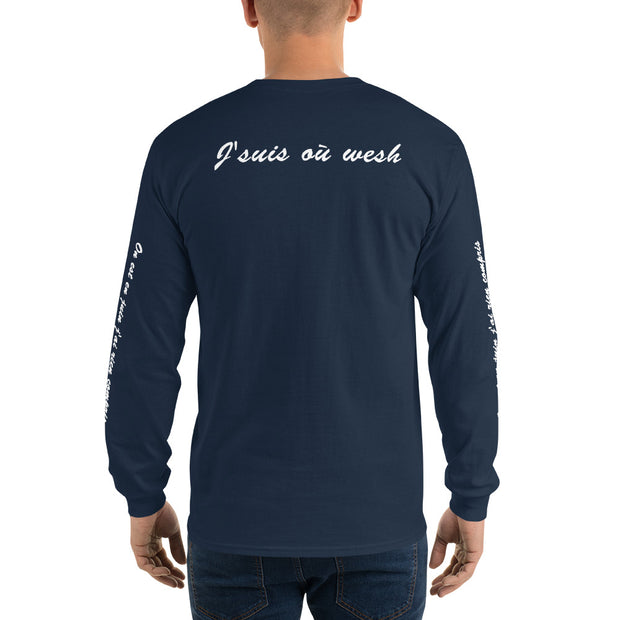 T-shirt à longues manches "J'suis où wesh"