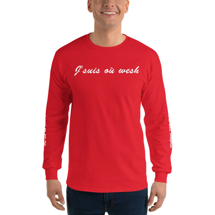 T-shirt à longues manches "J'suis où wesh"